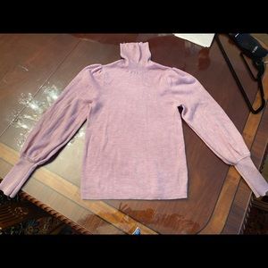 Jcrew Lilac Balloon Laeeve Knit Turtleneck